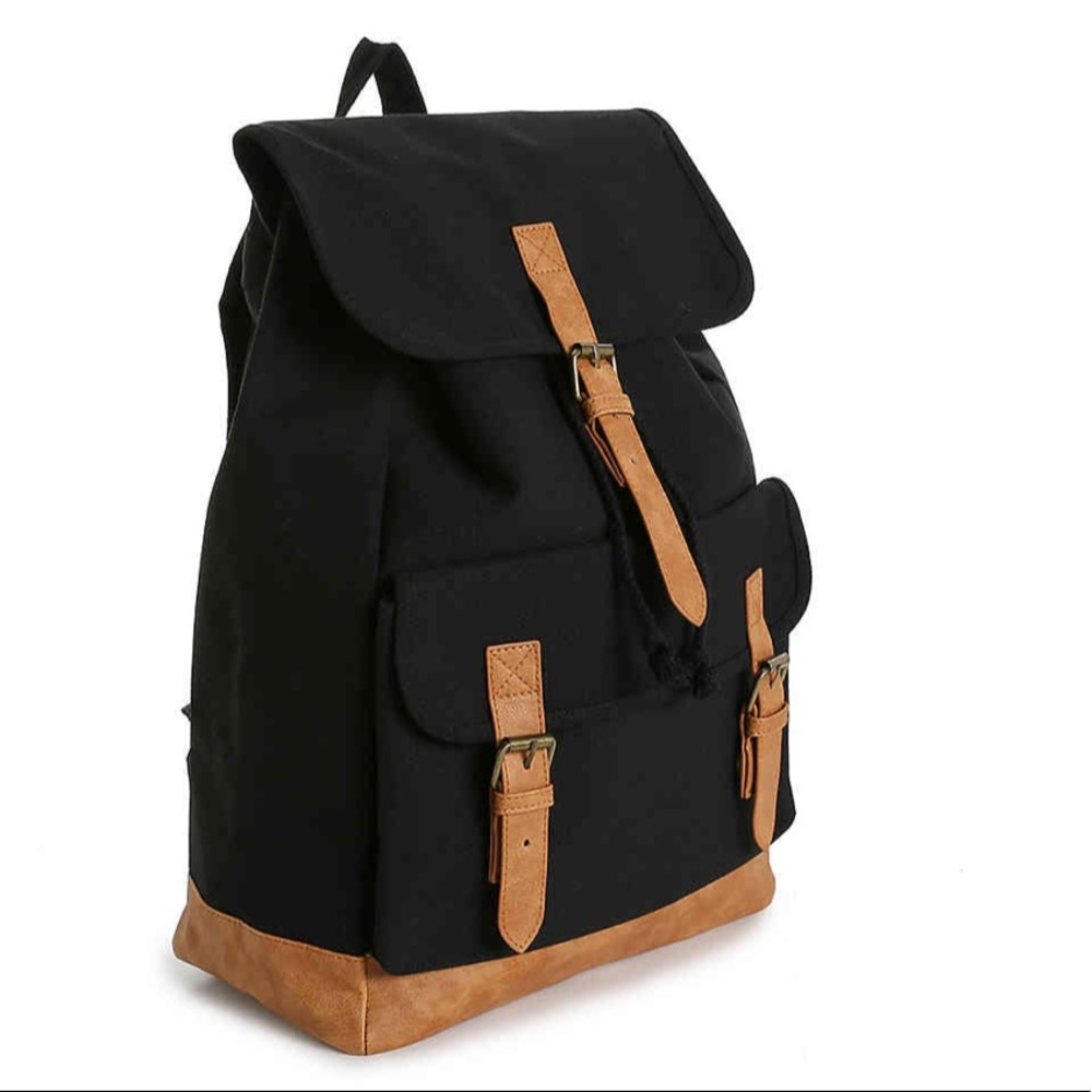 BLACK CANVAS BACKPACK - Picture 4 of 5